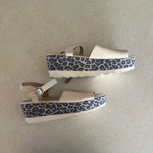 Leopard Print Wedge Sandals